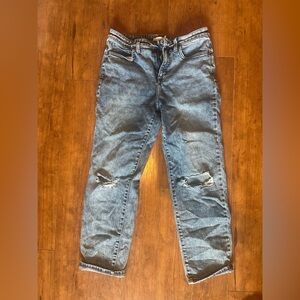 Acid Blue Wash Distressed Jeans